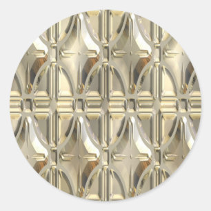 In reliëf gemaakt zilverachtig goud ronde sticker