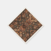 In reliëf gemaakte Bloemen Faux Leather Look Servet (Hoek)