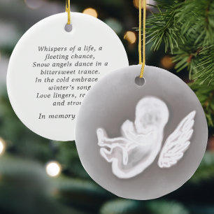 In Remembrance Miskraam Gedicht Snow Angel Keramisch Ornament