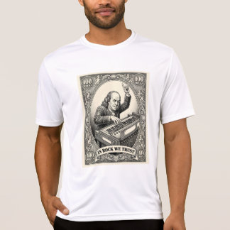 In Rock We Trust 100 Rotsen Franklin Toetsenbordsp T-shirt