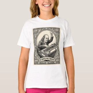 In Rock We Trust 100 Rotsen Franklin Toetsenist T-shirt