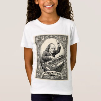 In Rock We Trust 100 Rotsen Franklin Toetsenist T-shirt