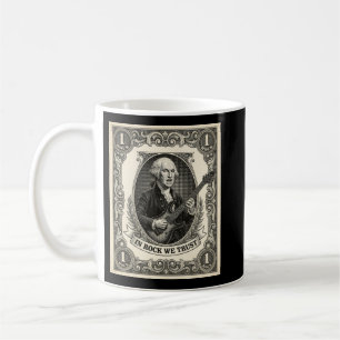 In Rock We Trust 1 Rock Washington Gitaar Vintage Koffiemok