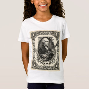 In Rock We Trust 1 Rock Washington Gitaar Vintage  T-shirt