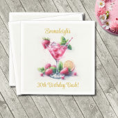 in Roze 30e Verjaardagsviering Servet