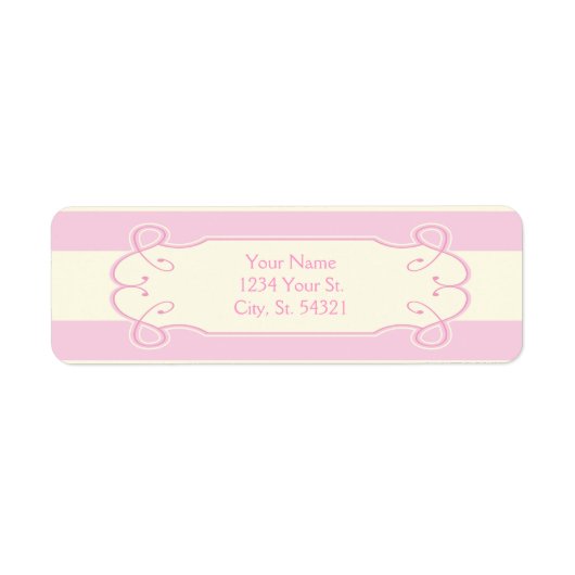 in roze Baby shower, Adresetiketten Etiket (Voorkant)