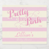 in Roze, Baby shower Wijnlabel Bier Etiket (Enkel label)