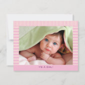  in roze babymeisje aankondiging (Voorkant)