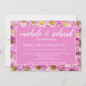 in roze bloemen bruiloft kaart (Voorkant)