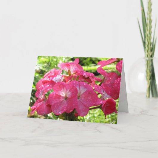 in roze bloemen - Verjaardgewijden Kaart (Voorkant)