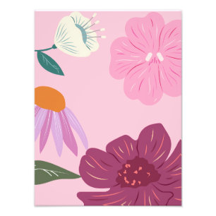  in Roze: Blooming Hibiscus Flowers Foto Afdruk