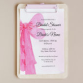  in Roze Bow Bridal Shower Invitation Kaart