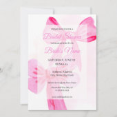 in Roze Bow Ribbon Bridal Shower Invitation Kaart (Voorkant)