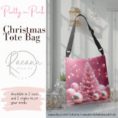 in roze Christmas Design Canvas tas