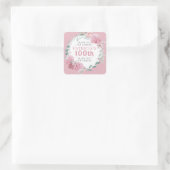  in Roze Floral Dank u Sticker (Tas)