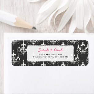 in Roze Flowers Return Address Label