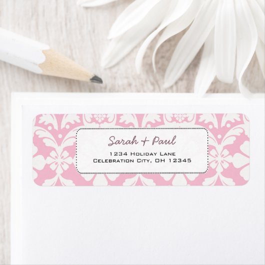  in Roze Flowers Return Address Label (Insitu)