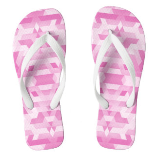in roze geometrische tinten teenslippers
