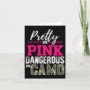in roze gevaarlijk in camojachtmeisje kaart
