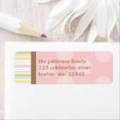  in Roze & Groene Strepen + Stippen Etiket (Insitu)