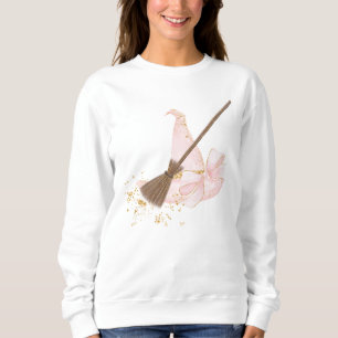 in roze heks Pet en bezem, sweatshirt