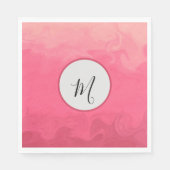 in roze met monogram servet (Voorkant)