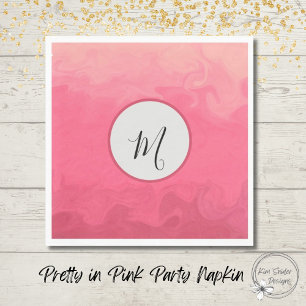 in roze met monogram servet