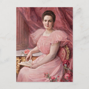 in roze Paul De La Boulaye Briefkaart