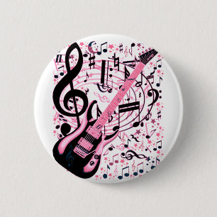 In roze, Rock & Roll_ Ronde Button 5,7 Cm