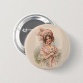  in roze ronde button 5,7 cm (Voorkant /achterkant)