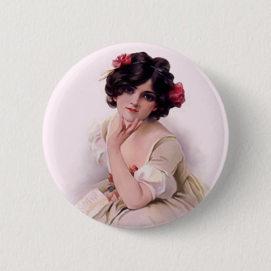  in roze ronde button 5,7 cm (Voorkant)