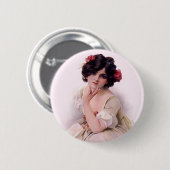  in roze ronde button 5,7 cm (Voorkant /achterkant)
