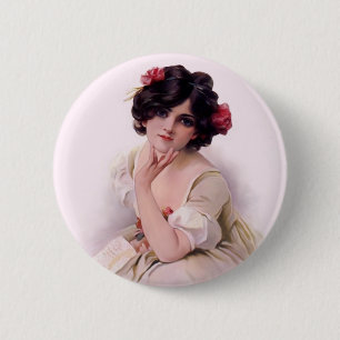  in roze ronde button 5,7 cm