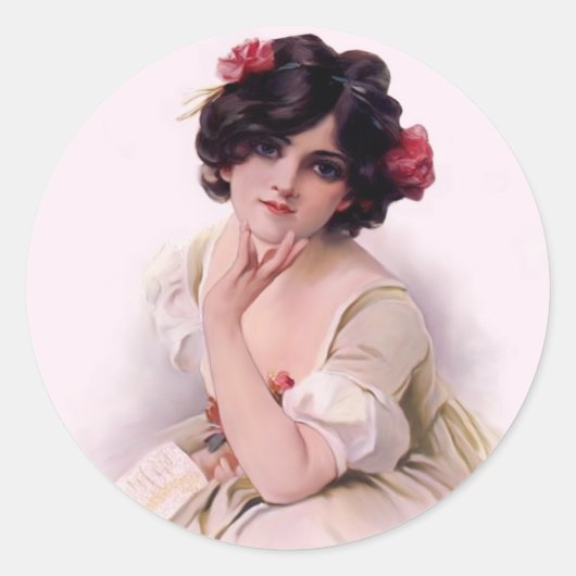  in roze ronde sticker (Voorkant)