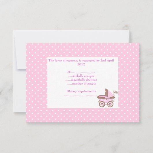  in roze rsvp met pram (Voorkant)