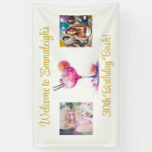  in roze thema cocktail 30e verjaardag spandoek (Verticaal)