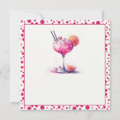 in roze thema cocktail Verjaardag Dank u Bedankkaart (Achterkant)