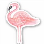  in roze Waterverf Flamingo Illustratie Sticker (Voorkant)