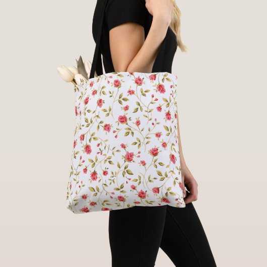 in Rozen Canvas tas (Dichtbij)