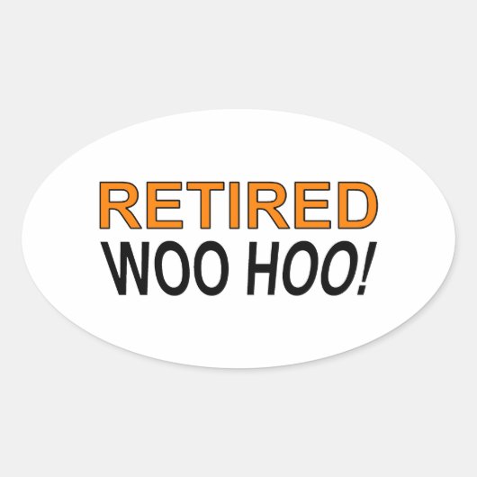In ruste Woo Hoo Ovale Sticker (Voorkant)