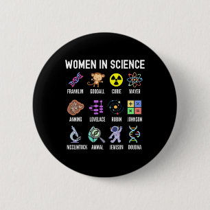 In Science - Feministische Stem Girls Empowerment  Ronde Button 5,7 Cm