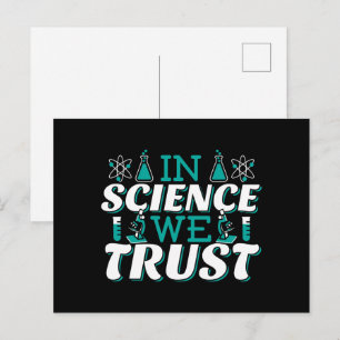 In Science We Trust Citaat - Docent Briefkaart