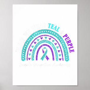 In sep draag teal en paars Suicide Preventie Awa Poster