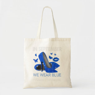 In september Draag Blue High Heels Ataxia Awarenes Tote Bag
