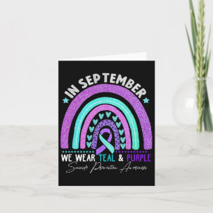 In september Draag we Blauwgroen en Paarse zelfmoo Kaart