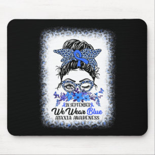 In september Draag we Blue Ataxia Awareness Messag Muismat