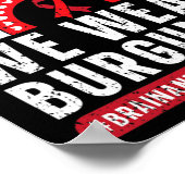 In september Draag we Burgundy Brain Aneurysm Awar Poster (Hoek)