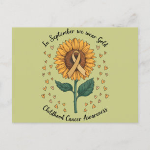 In september Draag we Gold Childhood Cancer Aware Briefkaart
