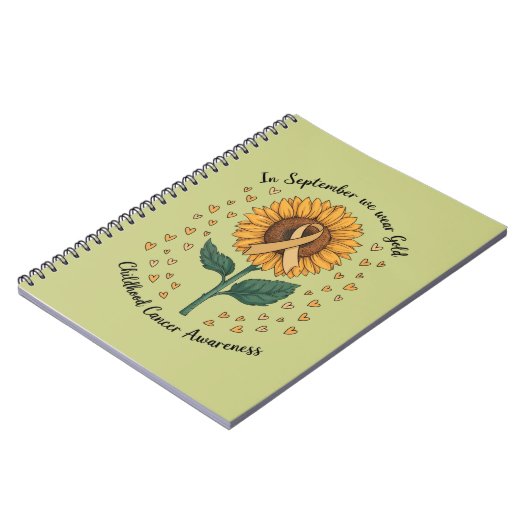 In september Draag we Gold Childhood Cancer Aware Notitieboek (Linkerzijde)