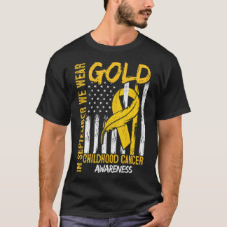In september Draag we Gold Flag Ribbon Childhood C T-shirt